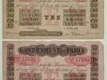 Original and copy of Indian banknote