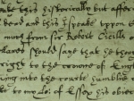 Elizabethan hand-writing (account of the trial of the Earl of Essex, Royal Armouries)